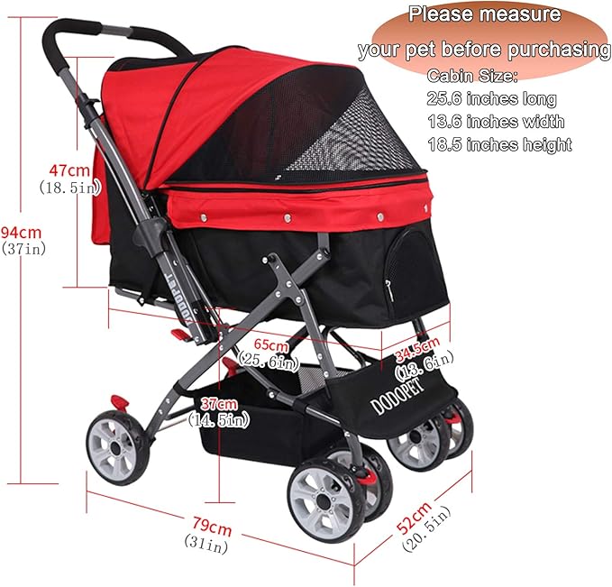 dog stroller reversible handle