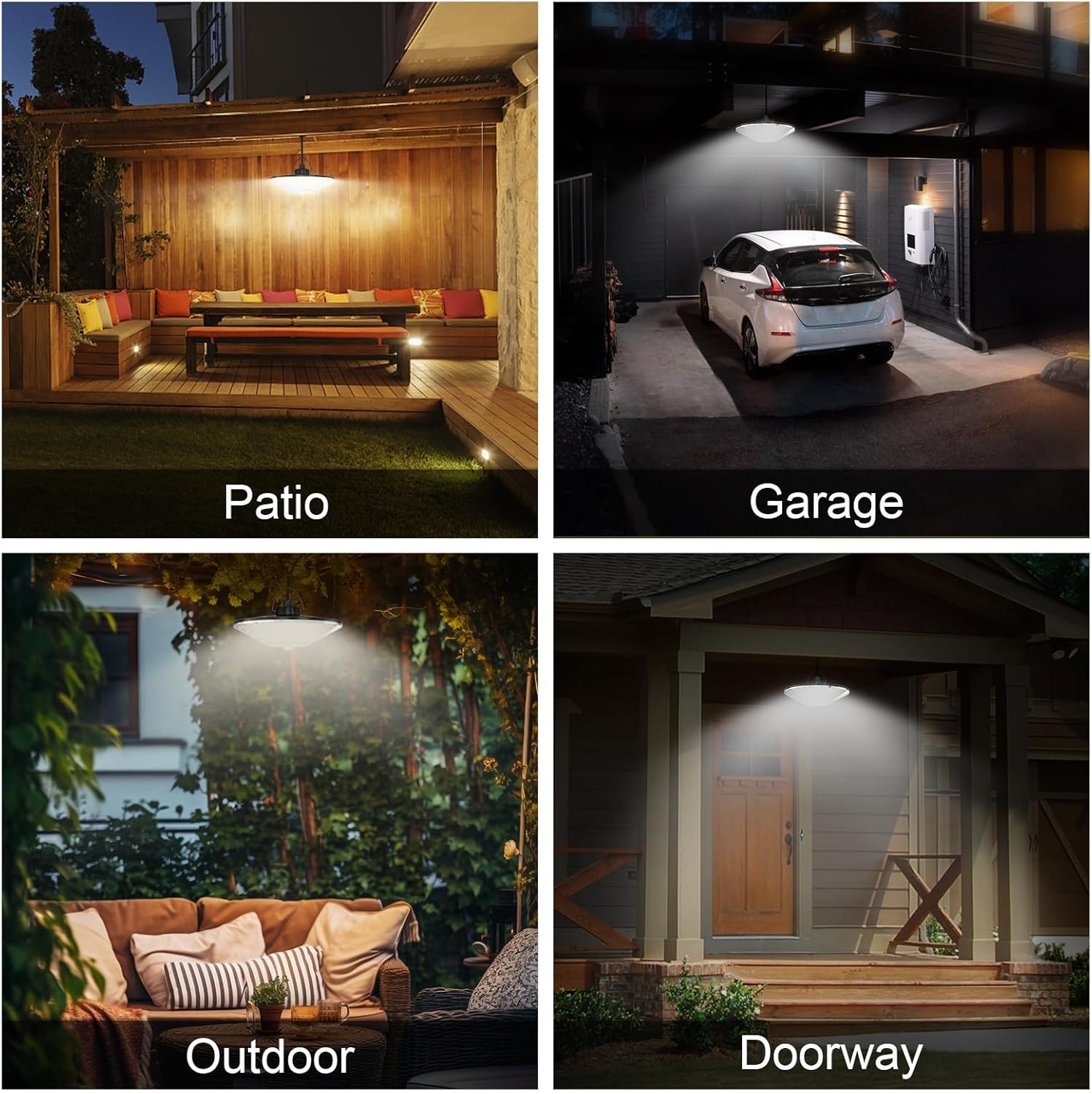 Solar Shed Light Outdoor Indoor Solar Powered Motion Sensor Light 198LED 1200LM Daytime Work Light with 5 Lighting Modes Remote Control IP65 Waterproof Solar Hanging Barn Ligh for Home Gazebo Shop