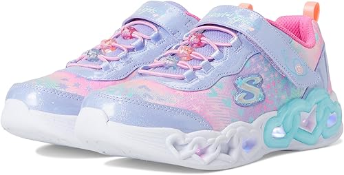 Skechers Lumières de cœur infinies pour filles, Lavande/multicolore, 12 Little K