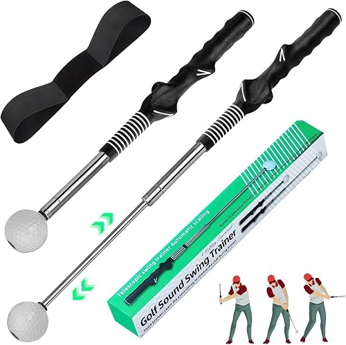 Golfschwung-Trainer mit klick-Feedback, verstellbar & einziehbar | Verbessert Tempo &