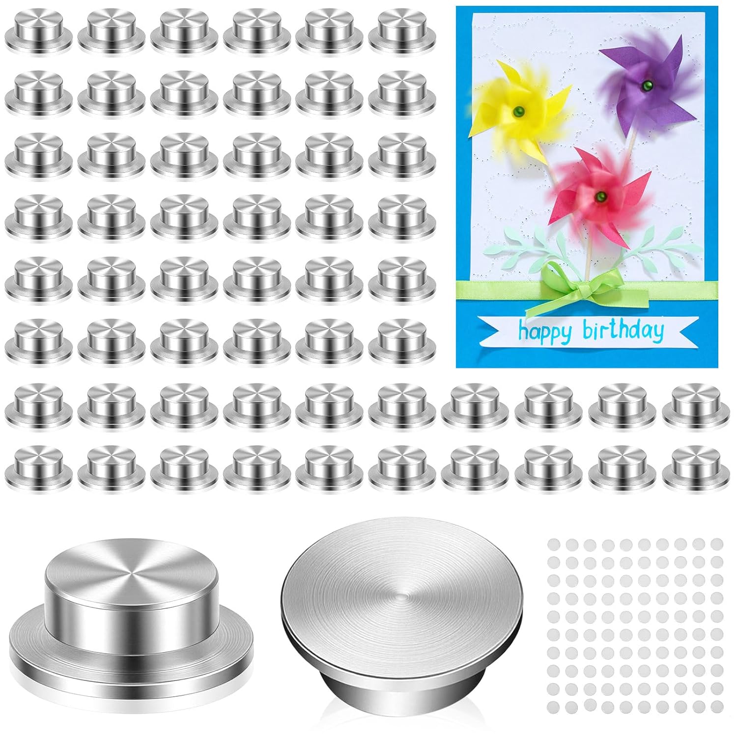 Leelosp 60 Pcs Nano Spinners for Card Making Craft Spinners 360° Rotation Mini Metal Rotating Bearings for DIY Handmade Paper Card Scrapbooking, Jewelry Making Nail Decoration (5x7x2.5mm,Silver)