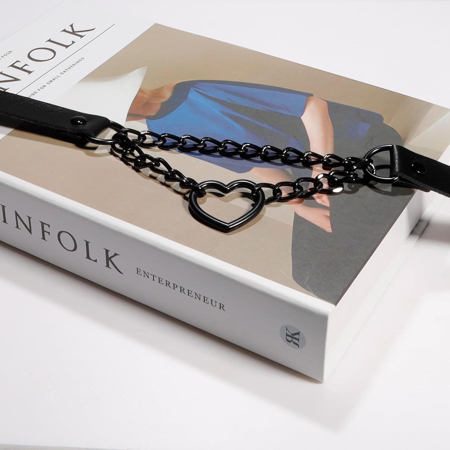 MILAKOO PU Leather Punk Choker Necklaces Circle/Heart Charm Adjustable Collar Necklace for Women - Image 9