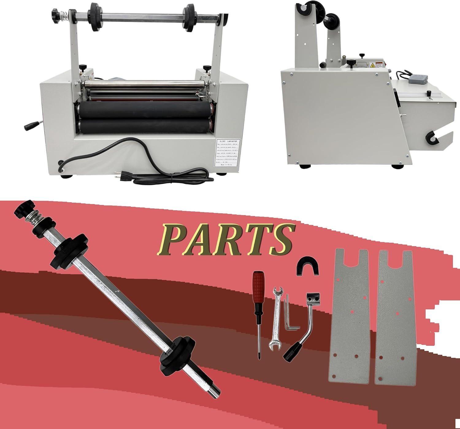 INTSUPERMAI 14.17in / 360mm Thermal Roll Laminator Machine Hot Cold Roll Laminator 110V Single & Doube Side Thermal Steel Roller Laminating Machine with 0-160℃ Temperature Adjusted Speed