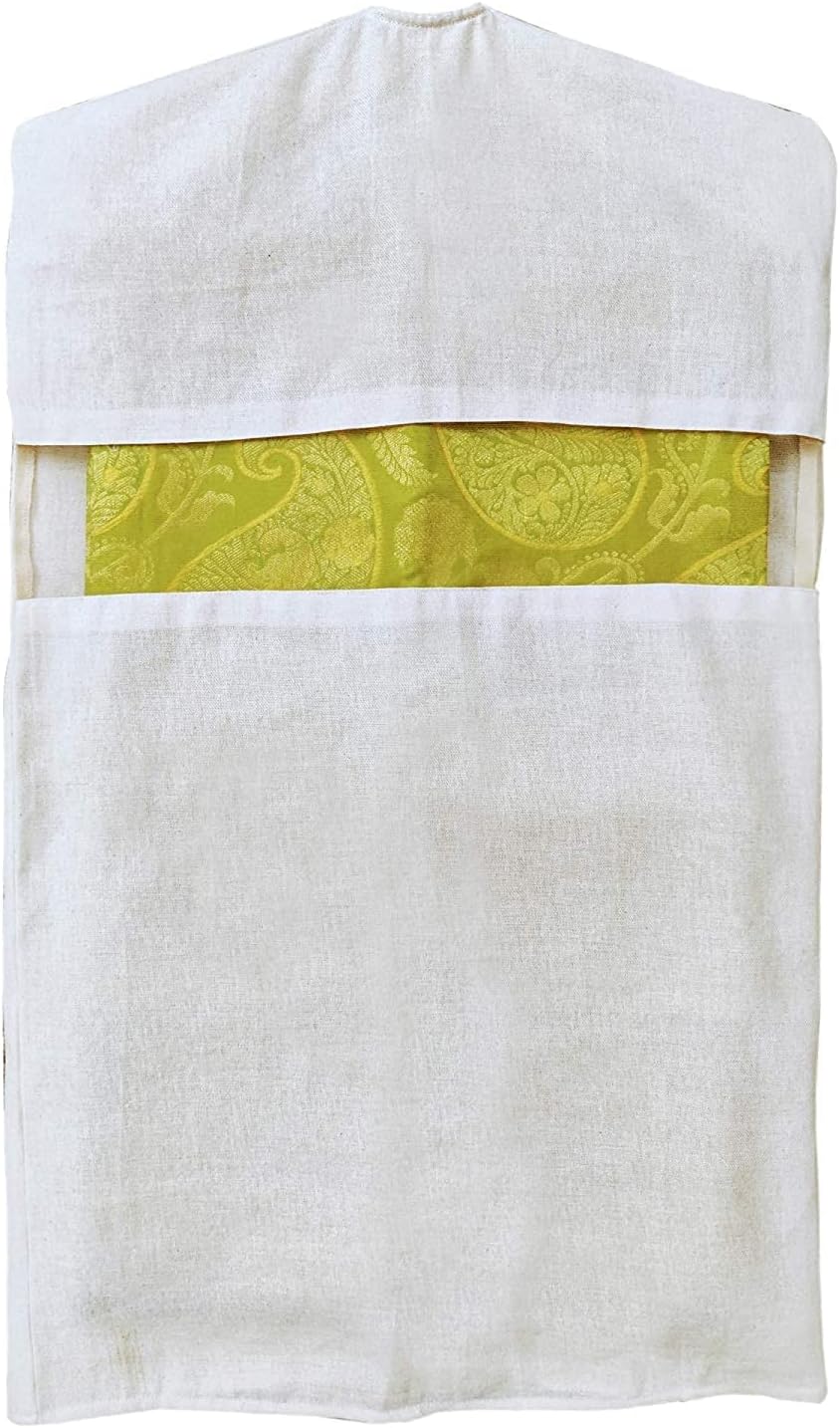 Vibrance Reusable Premium 100% Cotton Hanging Cotton Saree Covers/Bags of 28 x 18 (Inches) for Clothes Storage, Wardrobe Organizer (Hangers are NOT Included) (6)