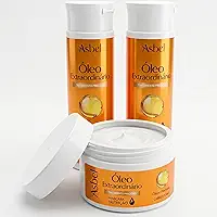 Kit Shampoo condicionador e máscara para cabelo seco - Nutrição Profissional Asbel - Óleo extraordinário - Com Óleos Nobres e Proteção Térmica (3 Itens)
