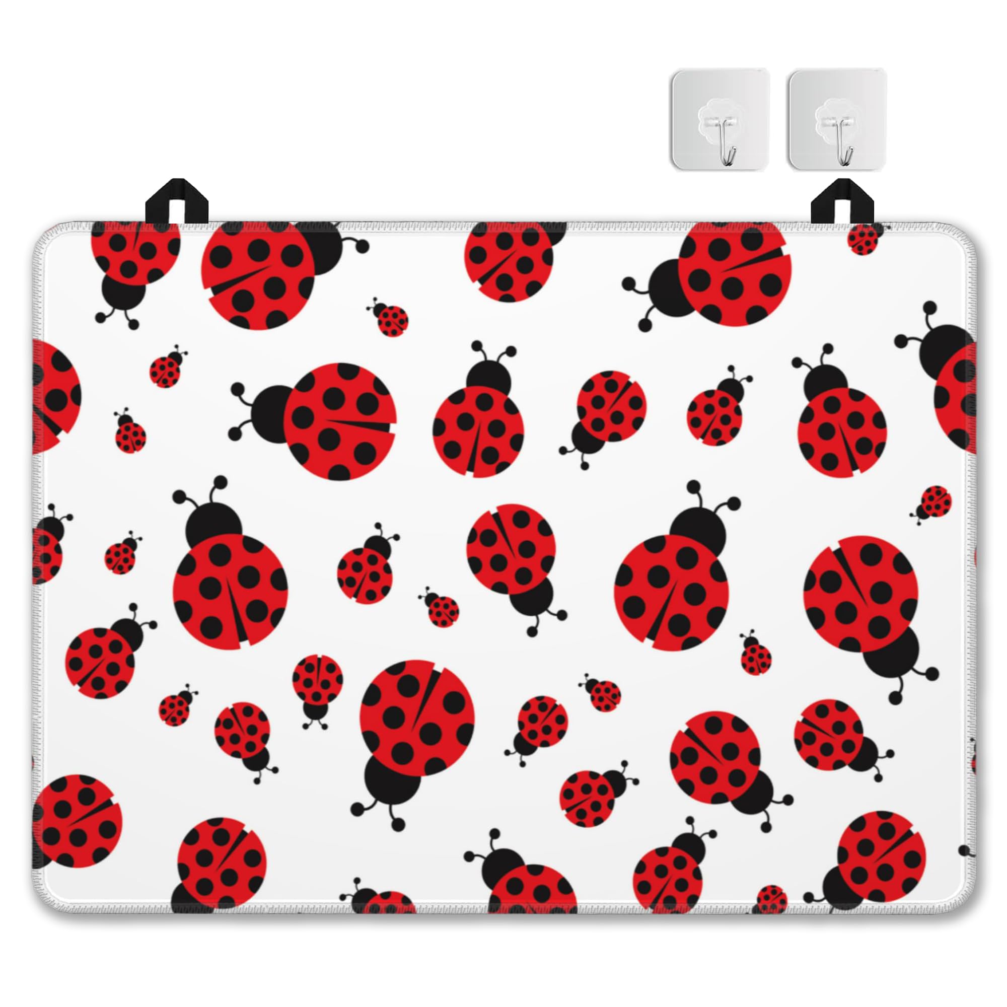 Stove Top Covers for Electric Stove,Cute Red Ladybugs Stove Top Cover Protector, Thick Induction Cooktop Protector, Heat Resistant Range Ceramic Stove Top Mat, Dish Drying Mat