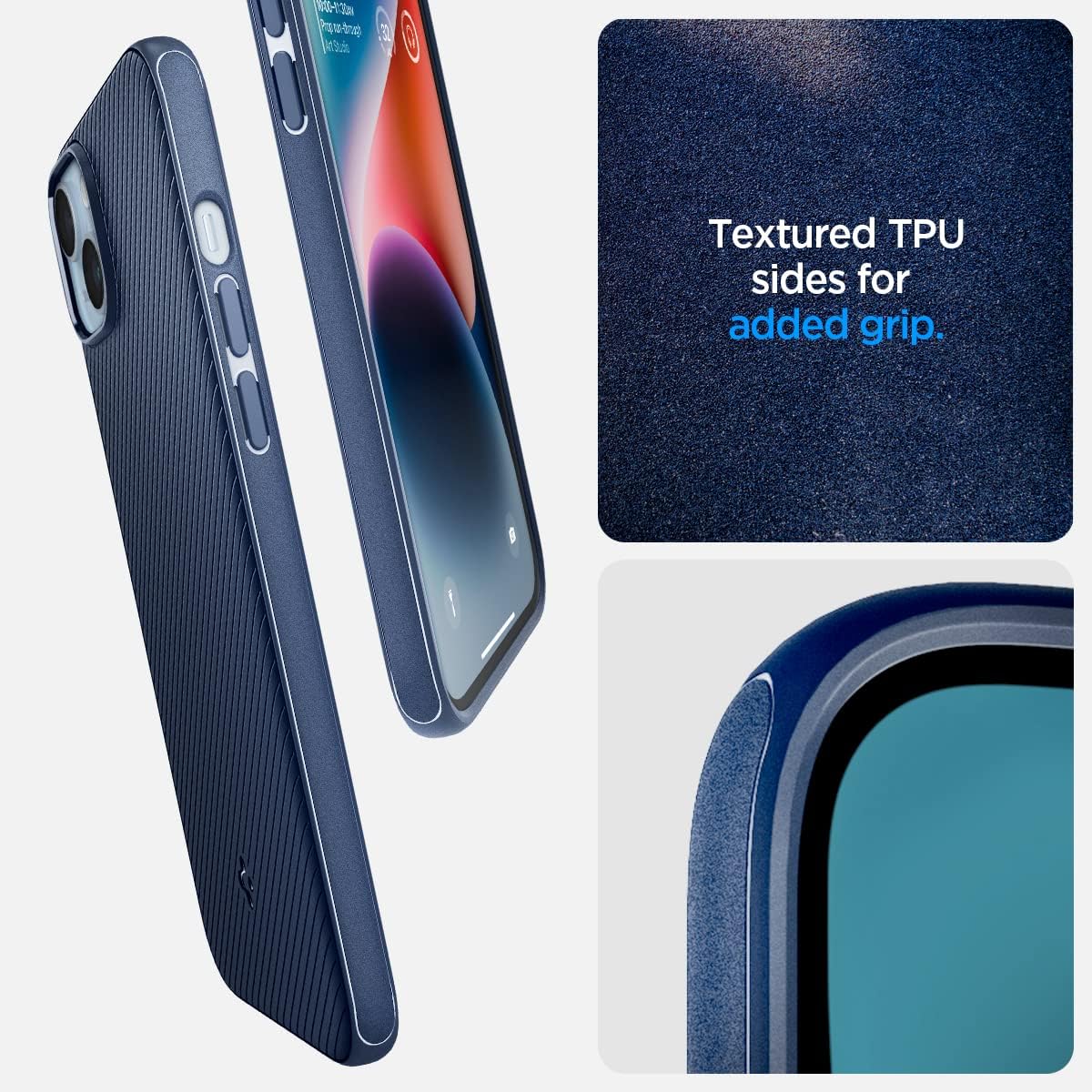 Spigen Mag Armor (MagFit) Compatible with MagSafe Designed for iPhone 14 Case (2022) - Navy Blue