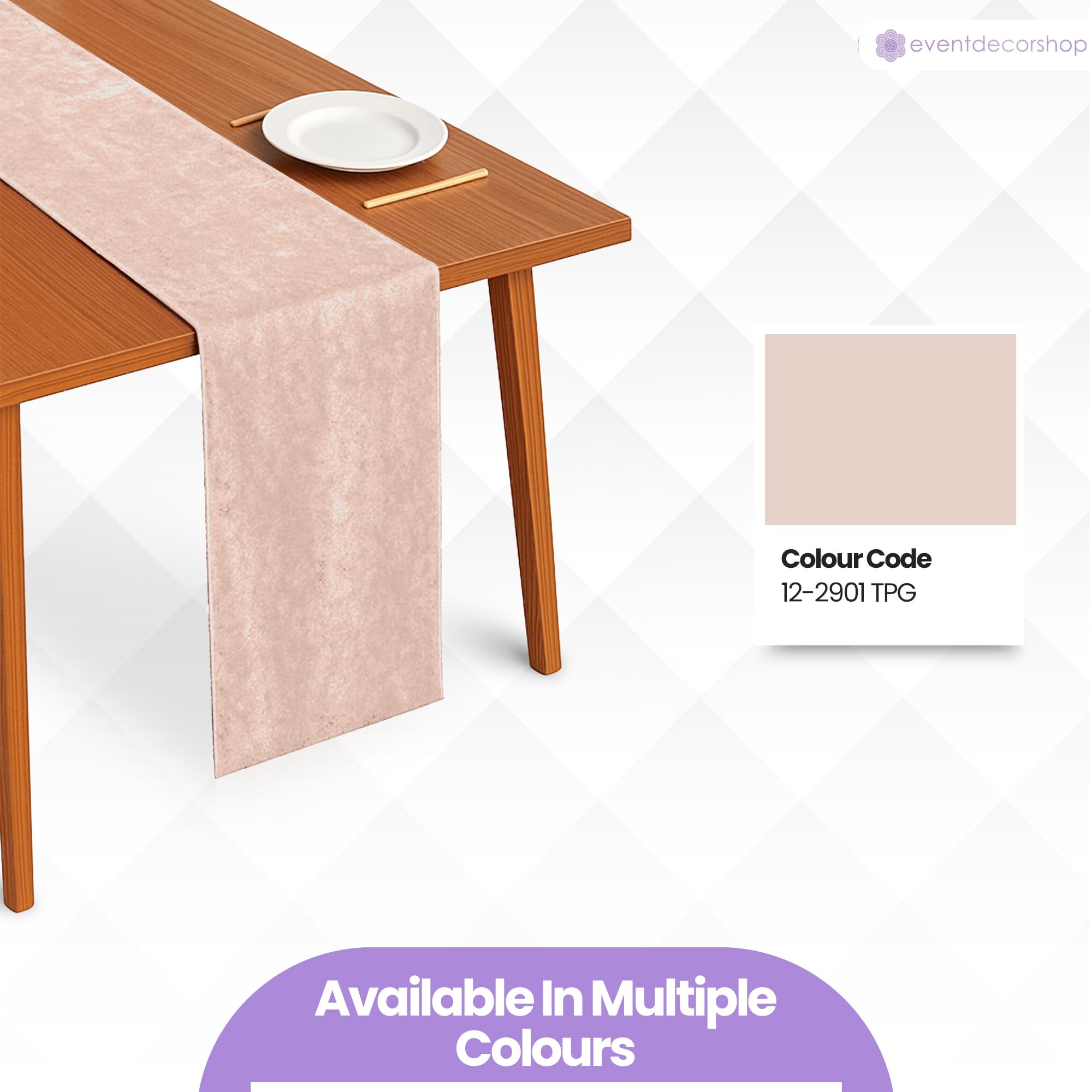 Lot de 10 chemins de table en velours écrasé pour fêtes et événements - Décoration de table de banquet de luxe - 33 x 274 cm - Pour mariage, printemps, Noël, maison, salle à manger