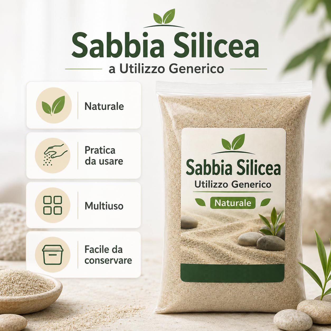 Arena de sílice natural, 10 kg, multiusos, para aficiones y decoración