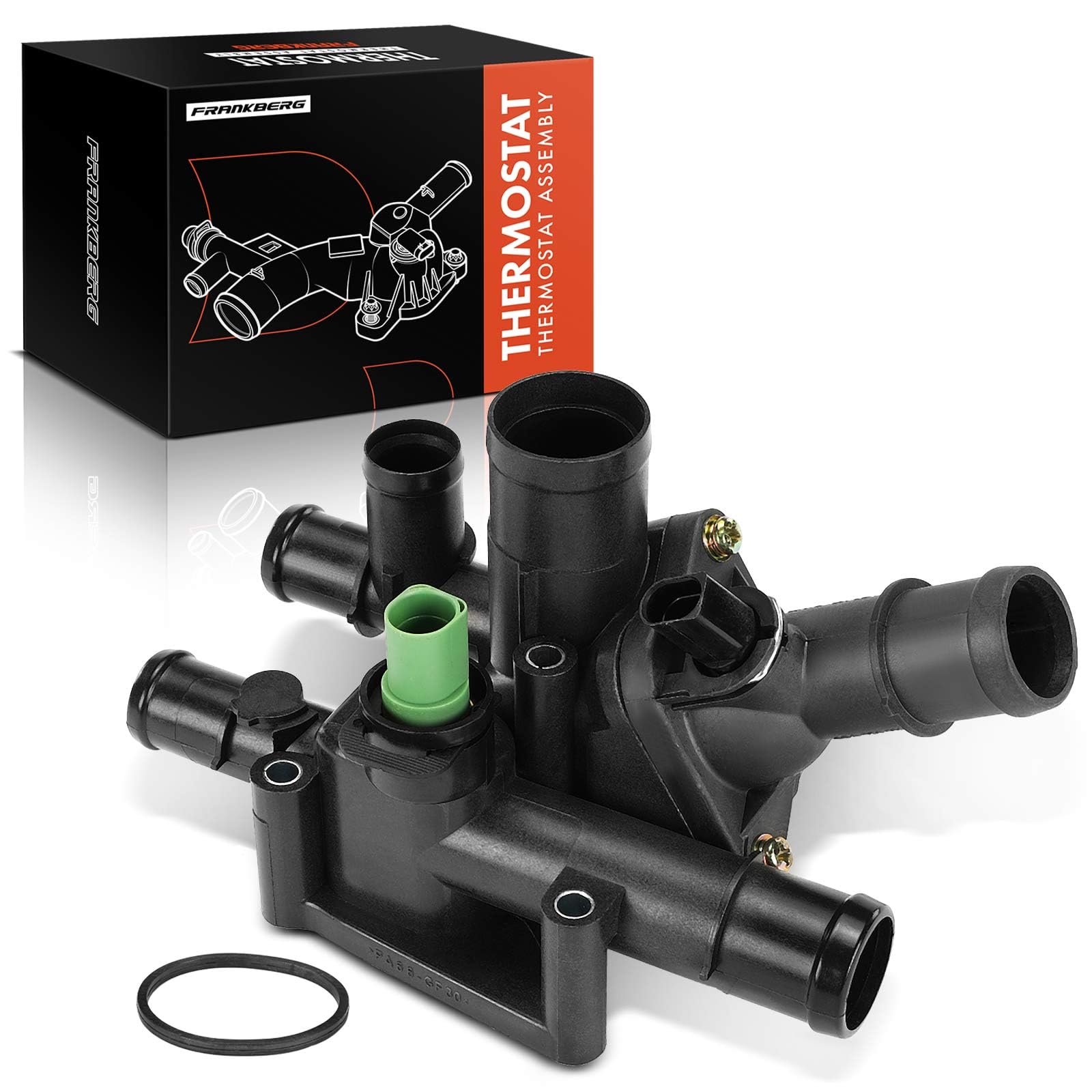 Frankberg Termostato del liquido di raffreddamento con sensore 06A121111 | Compatibile con: Golf IV Variante 1J5, T.o.u.r.a.n 1T1 1T2, A3 8P1, Golf Plus 521 5M1, P.a.s.s.a.t 3C2, Polo Variant 6V5