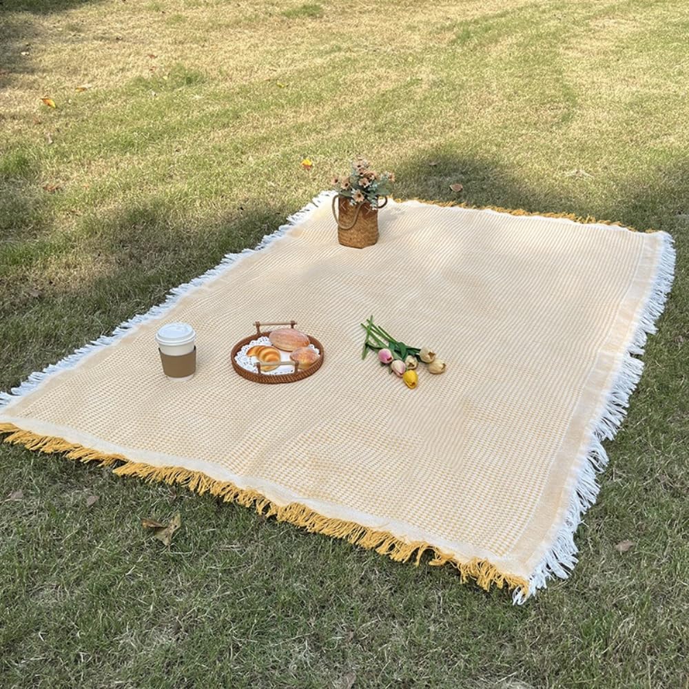Manta de picnic con flecos para playa, multifuncional, para sofá, lavable, para salón, tienda de campaña, pícnic, playa, parque, gris, 180 x 230 cm