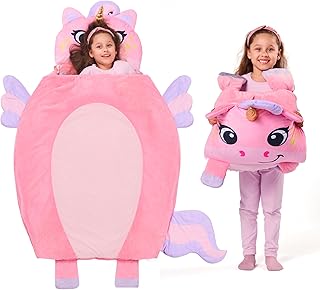 60" x 39"/152 x 99cm Toddler Nap Mat with Pillow & Blanket for Preschool for Kids Ages 3+ - Kids Sleeping Bag - Soft Plush Sleeping Mat - for Boys Girls Kindergarten Sleepover