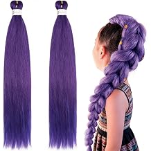2 Piece Long Purple Hair Extensions K-pop Cosplay Hair Braid Synthetic Purple Braiding Hair for Party, Halloween, Cosplay
