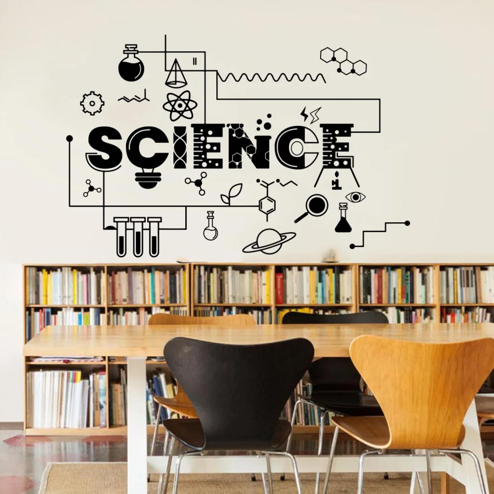 Science Experiment Tool Wall Sticker School Laboratory Club Living Room Chemistry Teacher Education Wall Sticker Children's Room Decoration