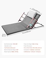Vista 7 de VEVOR Electric Lifting Backrest for Bed, 300 lbs Capacity, 4-68° Adjustable Lifting Bed Backrest, with Collapse Rails for Pregnant Women Elderly