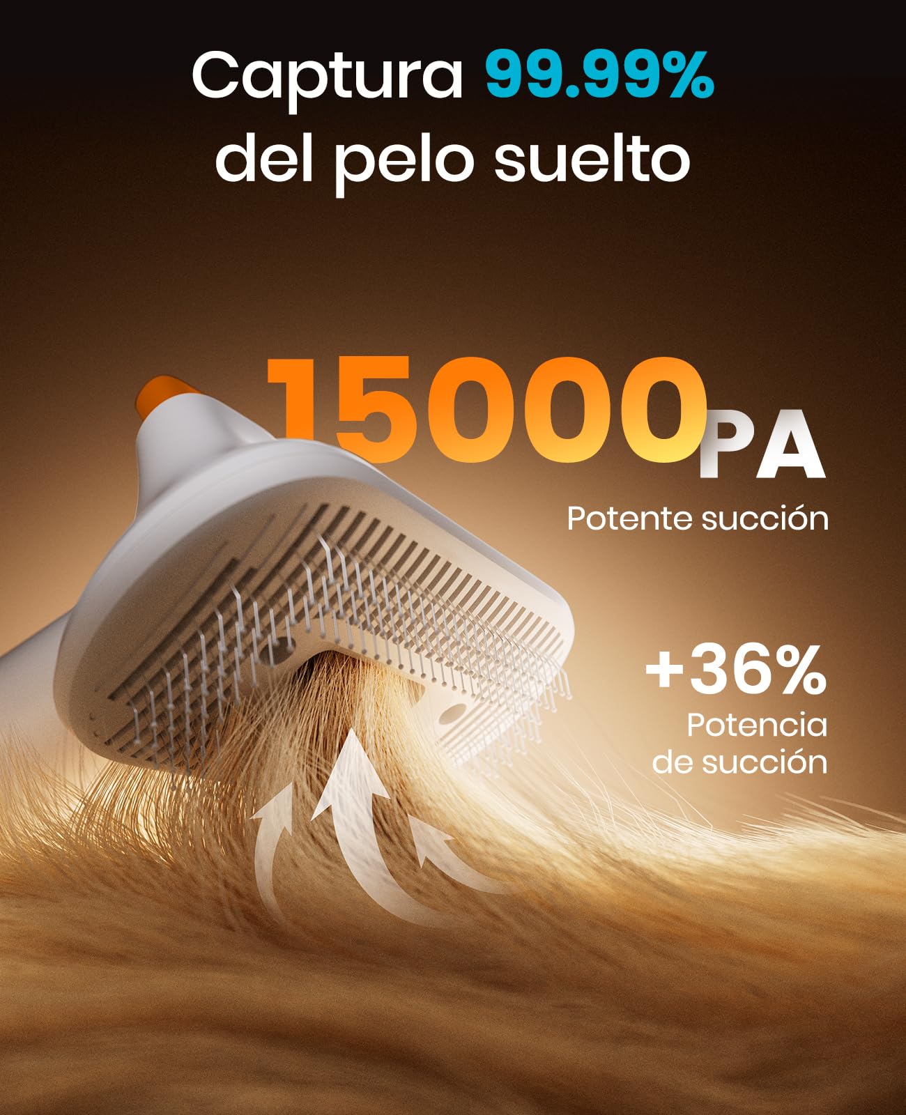oneisall Cortapelos Perros con aspiradora de pelo, 15000Pa máquina de corte silenciosa para perros y gatos y otras 6 herramientas de aseo, Aspira el 99% del pelo de las mascotas