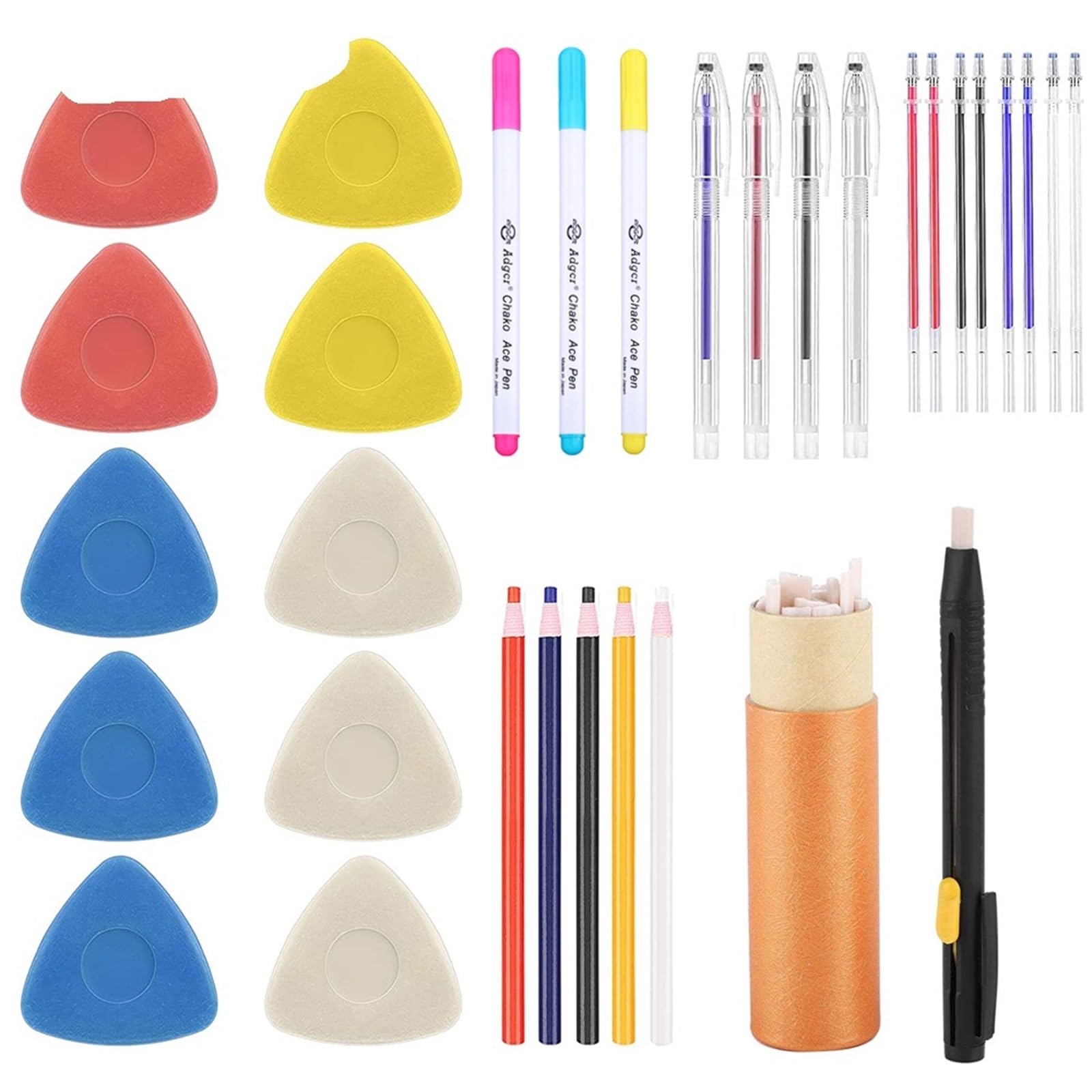 Schneiderkreide Nähen Stoff Kreide Bleistift Schneider Wärme Löschbaren Stifte Verschwindende Tinte Stoff Marker Stift for Quilten Nähen für Stoff(Color-02)