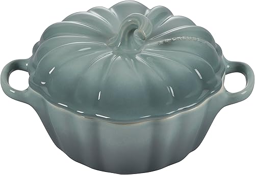 Miniatura 7 de Le Creuset Gres Figural Pumpkin Petite Cocotte, 12 onzas, Caqui
