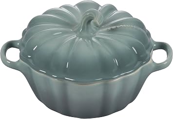 Le Creuset Stoneware Figural Pumpkin Petite Cocotte, 12 oz., Sea Salt