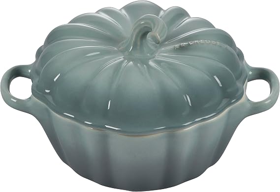 Le Creuset Stoneware Figural Pumpkin Petite Cocotte, 12 oz., Sea Salt
