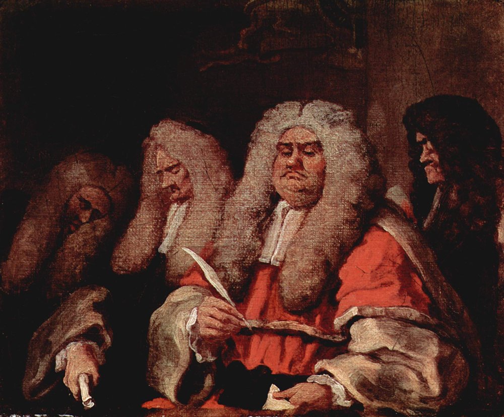 Póster de arte William Hogarth Court pequeño ideal para decorar despachos y estudios elegantes