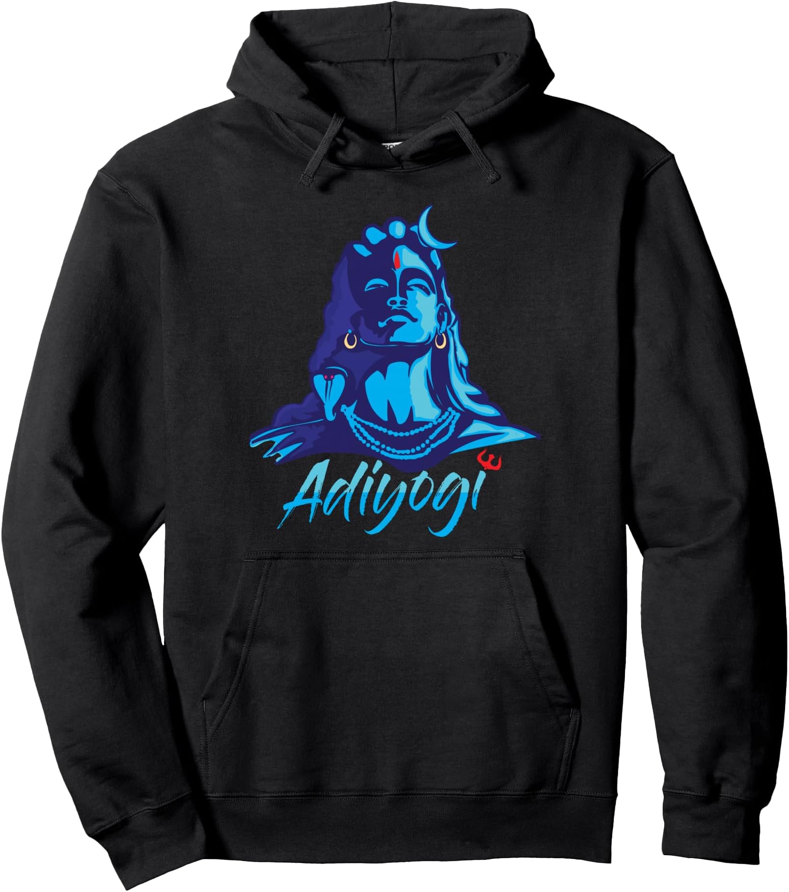 Adiyogi or Adhi Yogi Shiva Mahadev Blue Hindu Maha Shivratri Pullover Hoodie