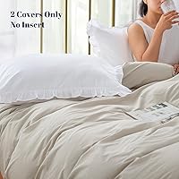 Vista 5 de PHF Fundas de almohada 100% algodón lavado con volantes, tamaño King, paquete de 2 fundas de almohada de 20 x 36 pulgadas, sin relleno, fundas