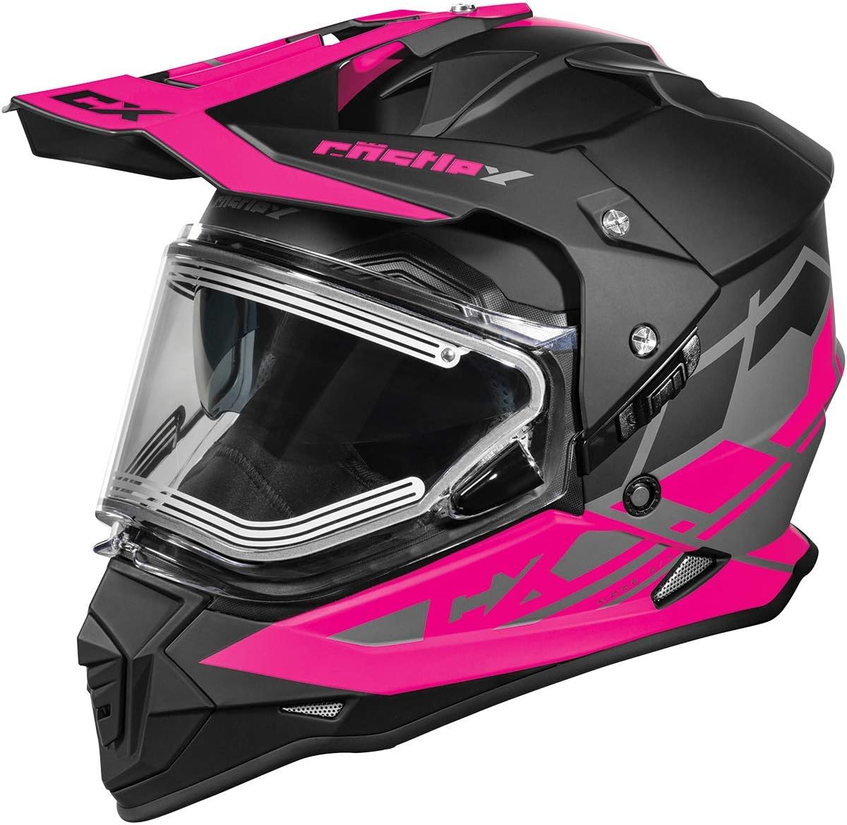 Castle X Mode Dual Sport SV Trance Electric Snow Helmet (Matte Pink – Small)