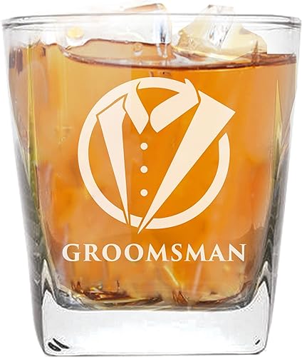 Miniatura 6 de My Personal Memories Cristal estilo esmoquin de 9 onzas para whisky para despedida de soltero, bodas, padrinos de boda regalos para padrinos de boda
