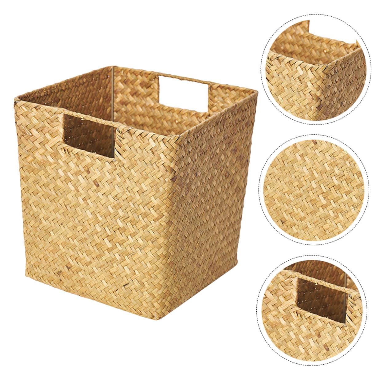 Panier Tissé à La Main En Algues Marines Jaune Panier Artisanal Décoratif Dimensions Moyennes Naturel Et Pratique Rangement Pour Salon, La Cuisine Ou Salle De Bain