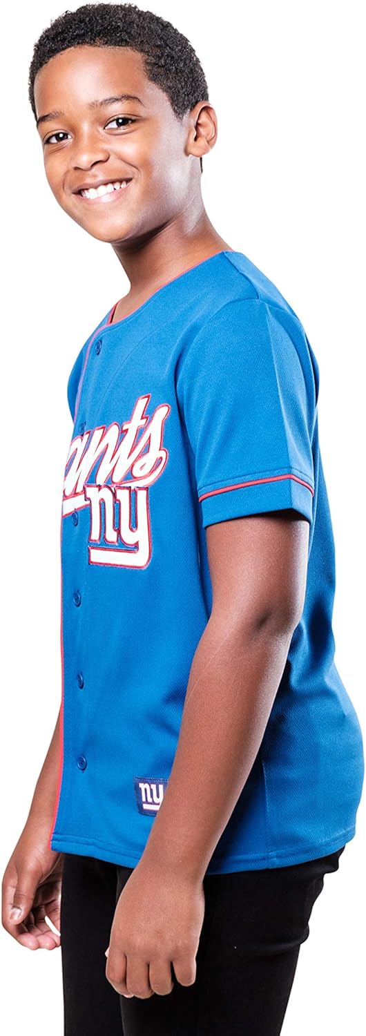 Ultra Game Boys NFL Official Game Day Button Down Baseball Mesh Jersey Shirt