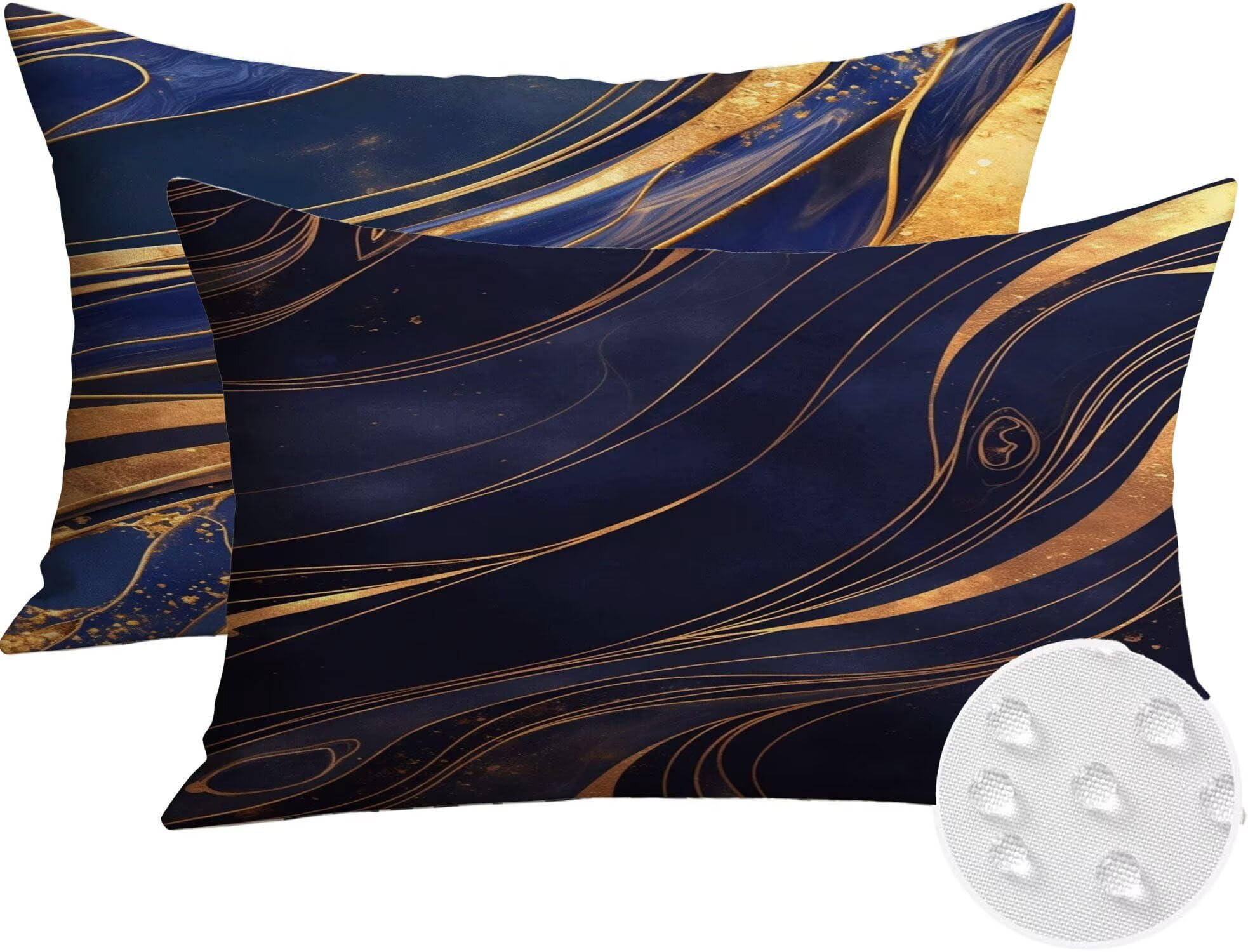 Générique Housse Coussin Exterieur Impermeable 30x50cm Abstrait Décoratif Taie d'oreiller Decoration Noir Housse de Coussin Exterieur Impermeable pour Salon de Jardin Lot 2. T-4253