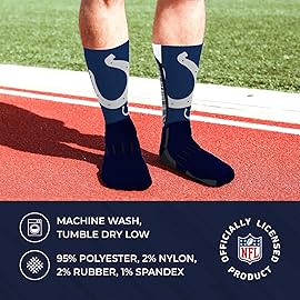 For Bare Feet NFL Adult Curve Socks - Game Day Apparel - Machine Washable - Warm & Cold Weather - Comfort and Style for Men &Women (Indianapolis Colts - Navy, Large)