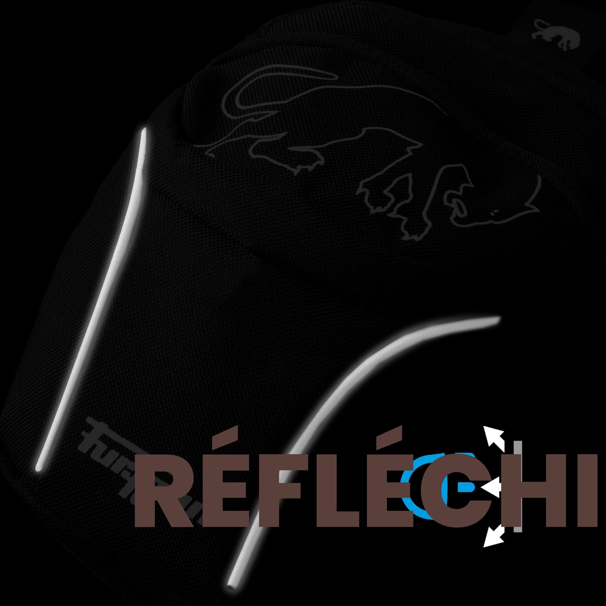 Furygan Colt Evo 2 - Sacoche de Jambe Moto – 1,5L Étanche avec Bretelles Ajustables et Inserts Réfléchissants – Sacoche Cuisse Pratique pour Motard, Noir