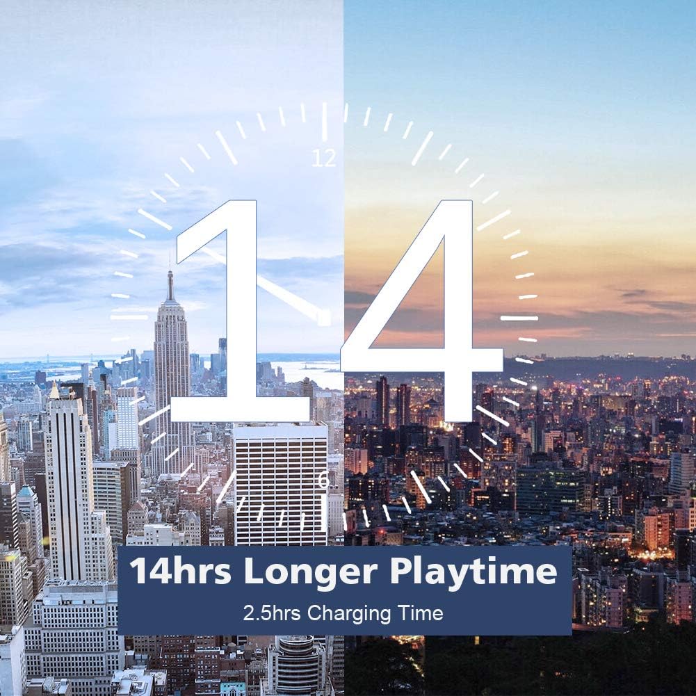 Best Deal Cheap 🛒 iqua Active Noise Cancelling Headphones with Microphone, Bluetooth in-Ear Wireless Earbuds, 14-Hours Battery Life, Comfortable Protein Leather Neckband Headphones for iOS Android for Work/Travel