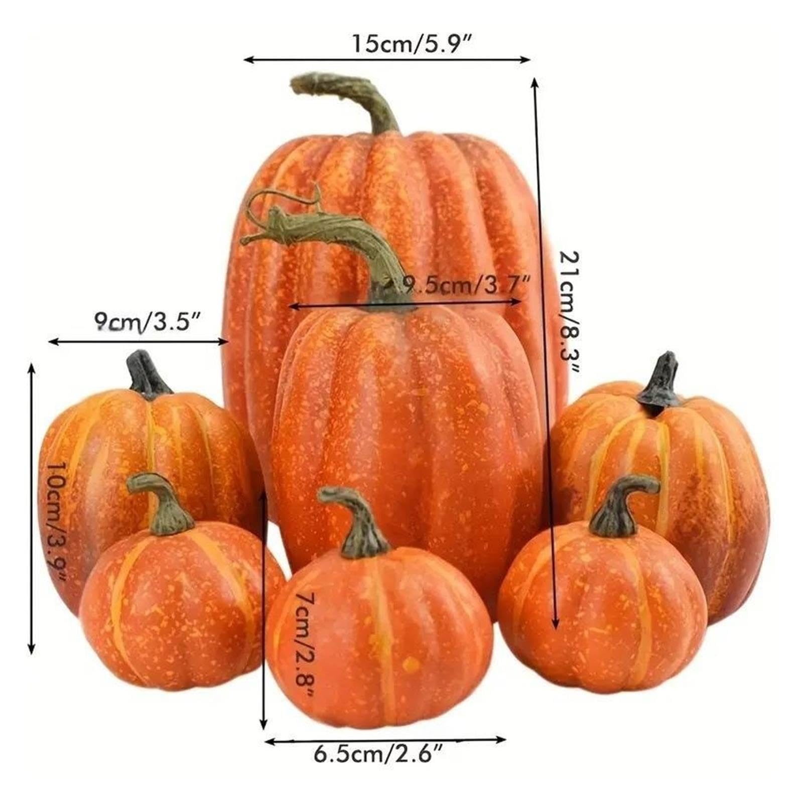 7 Stück Kürbis-Herbstdekoration, Halloween-Erntefest