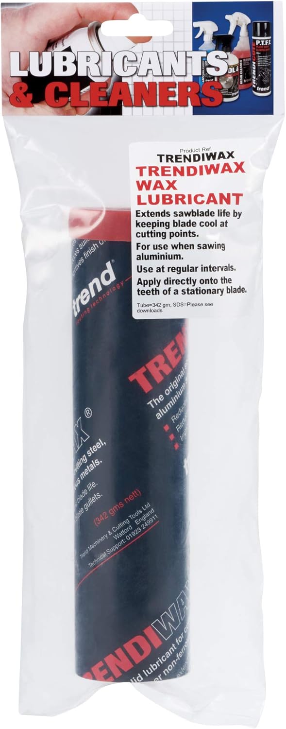 Trend Lubricant Wax Stick, 342g, Extend Sawblade Life, Ideal for Aluminium Cutting, TRENDIWAX