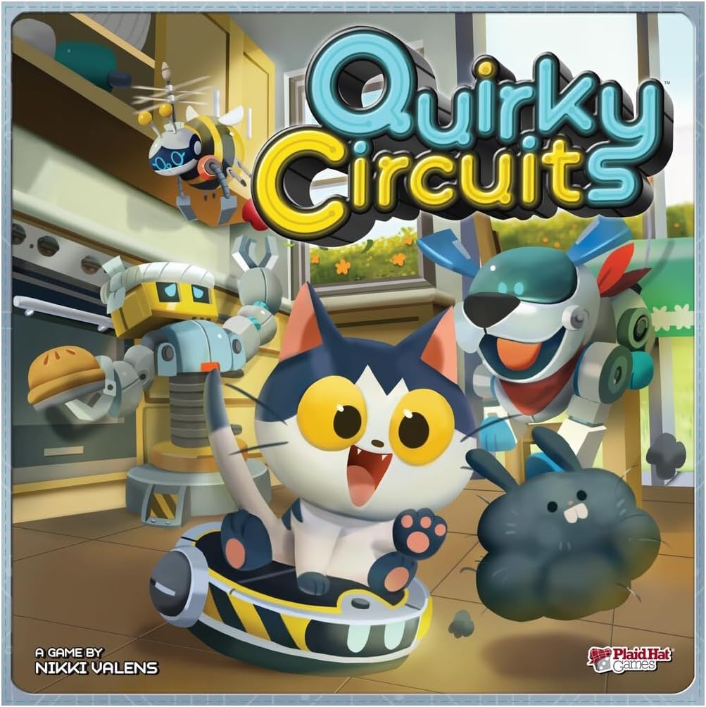 Quirky Circuits Board Game - Cooperative Robot Programming Strategy Game! Fun Family Game for Kids & Adults, Ages 7+, 2-4 Players, 30-45 Minute Playtime, Made by Plaid Hat Games
