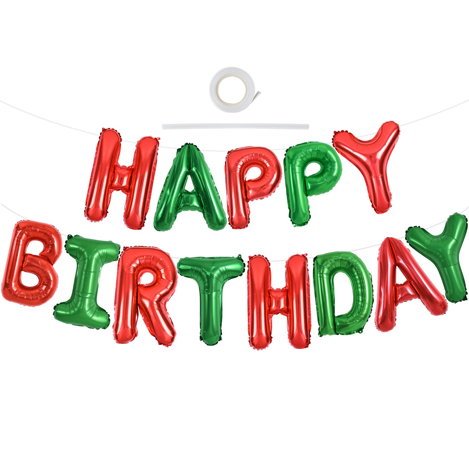 Happy Birthday Balloons Banner - Black Letter Balloons -21