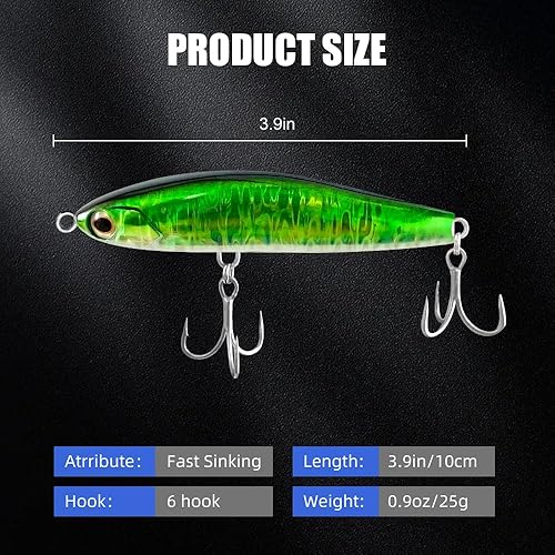 Miniatura 4 de Señuelos de pesca para agua dulce y salada, crankbait sin labios, cebos de pesca realistas y brillantes para mejorar la eficiencia de pesca,