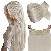 Vista 22 de LaaVoo - Extensión de cola de caballo de cabello humano negro, con clip, 18 pulgadas, extensiones de cabello humano invisible de una pieza