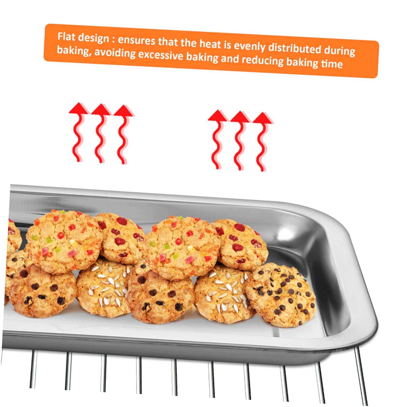 10 piezas Bandejas de Acero Inoxidable Hornear Resistentes y Reutilizables Bandejas Planas Antiadherentes para Horno para Repostería Barbacoa y Picnic