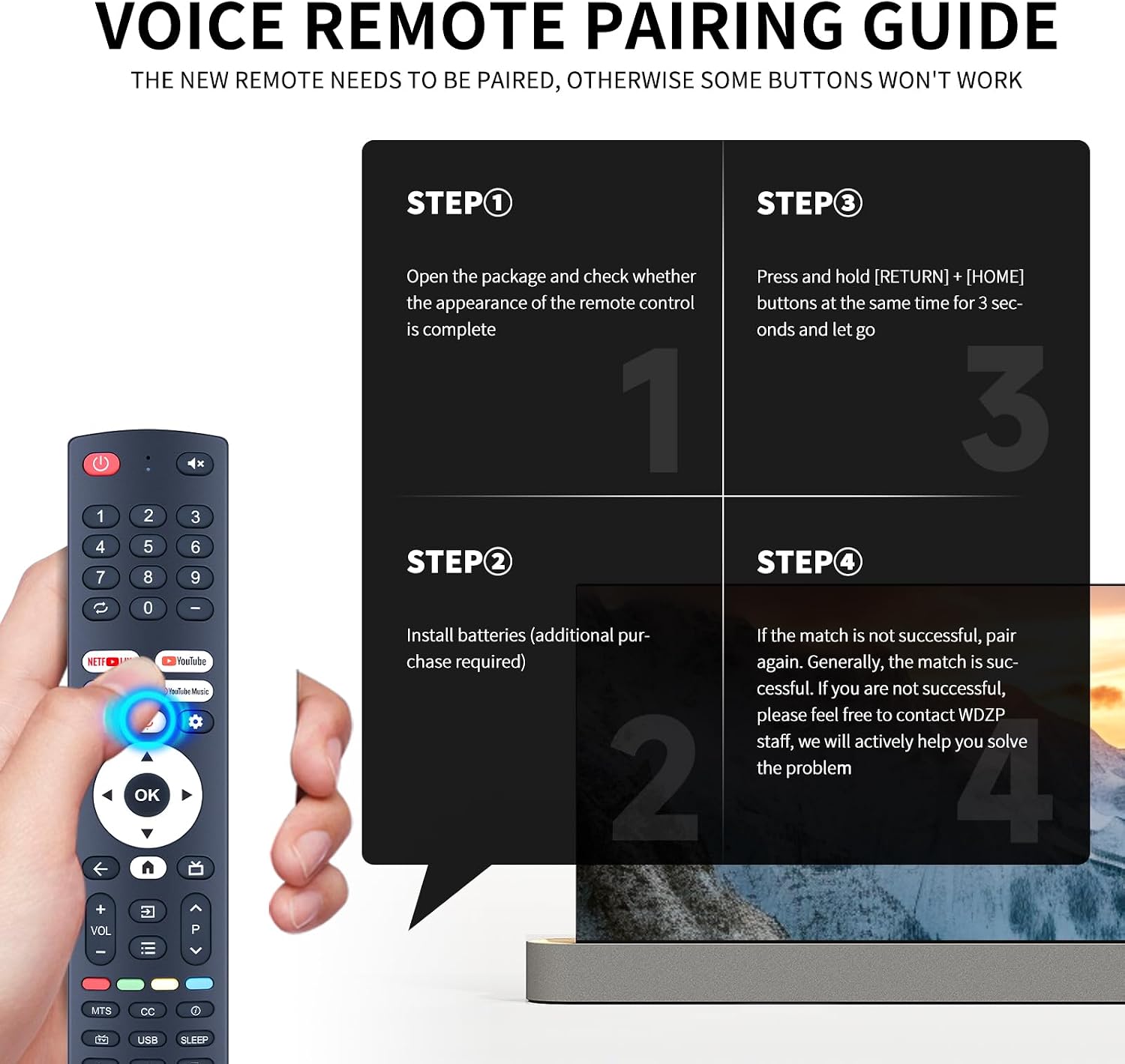 New Voice TV Replacement Remote Control fit for FPD 50/55/65/70/75-inch Series Google TV CG65-C3 CG70-C3 CG75-C3 CG43-C3 CG50-C3 CG55-C3 image 4