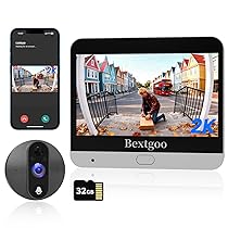 Bextgoo Spioncino Digitale WiFi, 2K Videocitofono WiFi, Display 4,3″ Pollici, Batteria 8000mAh, Visione 170°, Visione Notturna, Rilevamento Umanoidi AI, Audio Bidirezionale, Scheda da 32 GB Inclusa