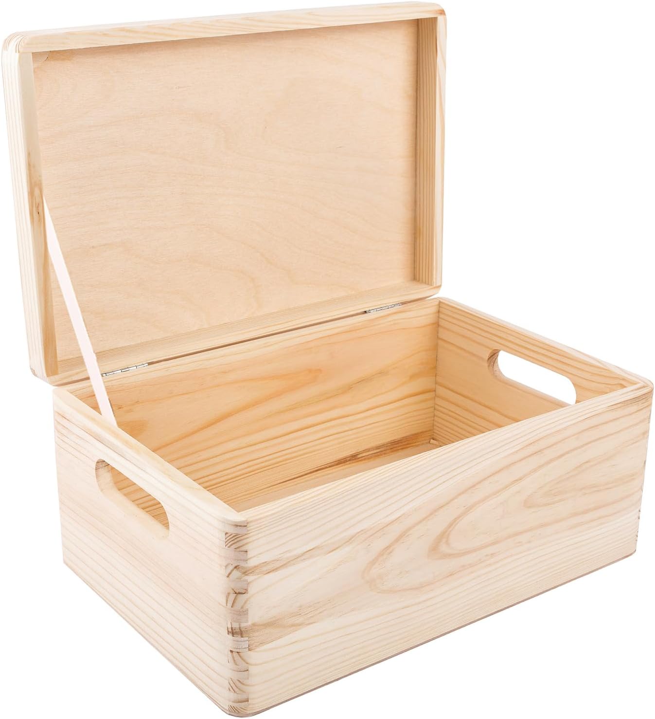 Creative Deco Large Plain Wooden Storage Box 30 x 20 x 14 cm (+/1 cm