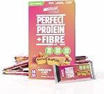 No Sugar Perfect Protein Barre - Beurre d'arachide et gelée 20g Protéines élevées, zéro Sugar, Amies diabétiques, Haute Fibre, Amies des Keto, Faibles calories, Nutriments Riche Snack en santé 14 Barres (55g)