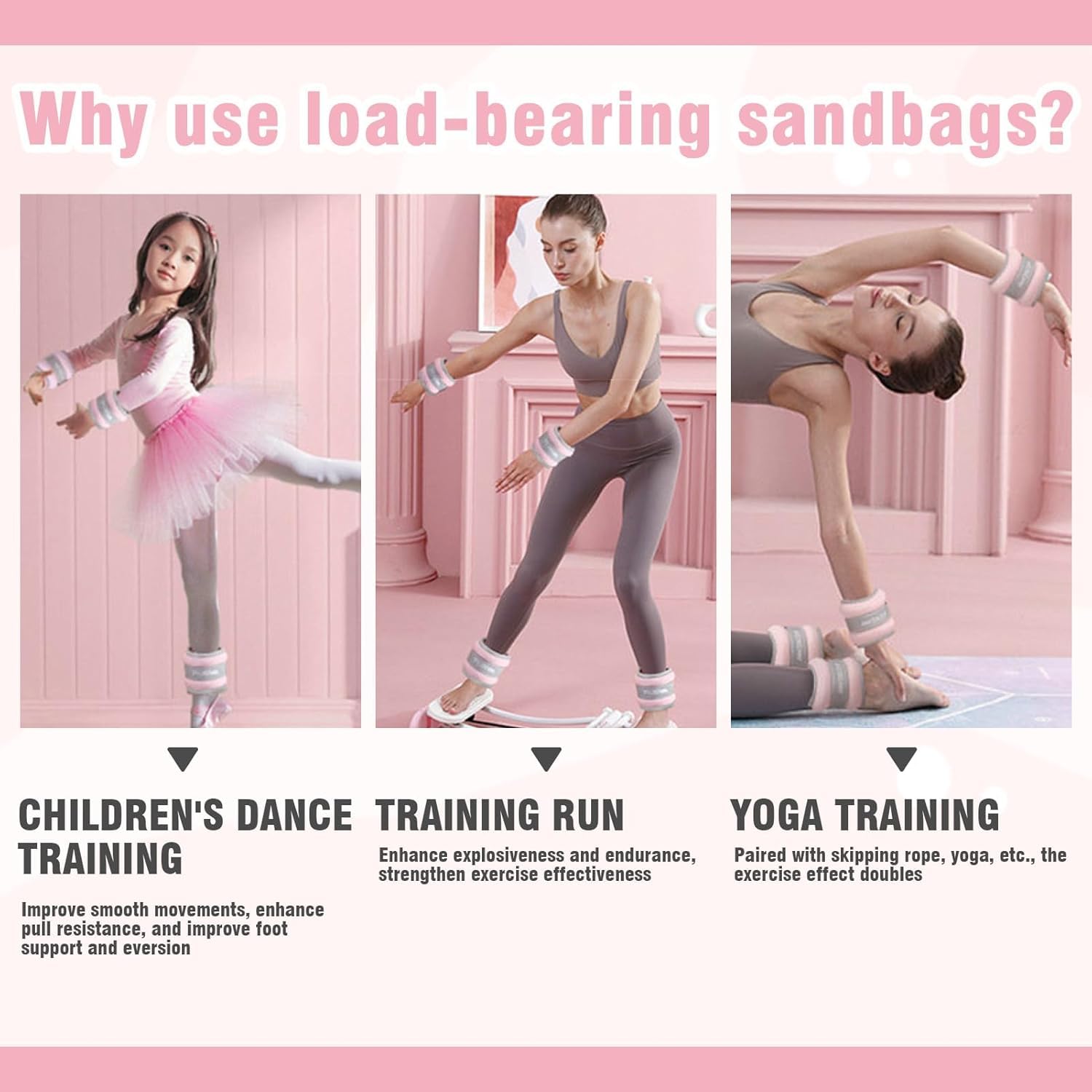 Pesi per Caviglie 2 Pezzi, Cavigliere Pesi per Piede/Polso - Adatti a Principianti e Bambini per Esercizi di Danza, Camminata, Jogging e Fitness