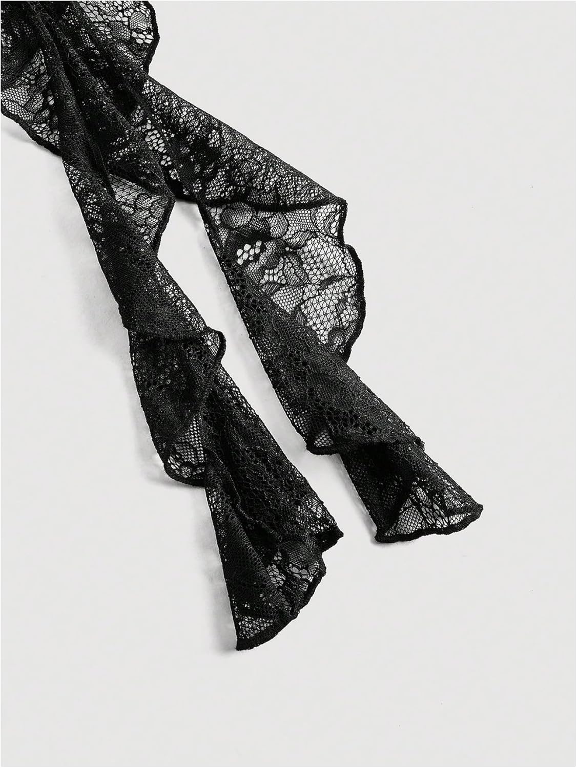 WDIRARA Women's Cold Shoulder Ruffle Lace Top Coquette Asymmetrical Tee Shirts - Image 4