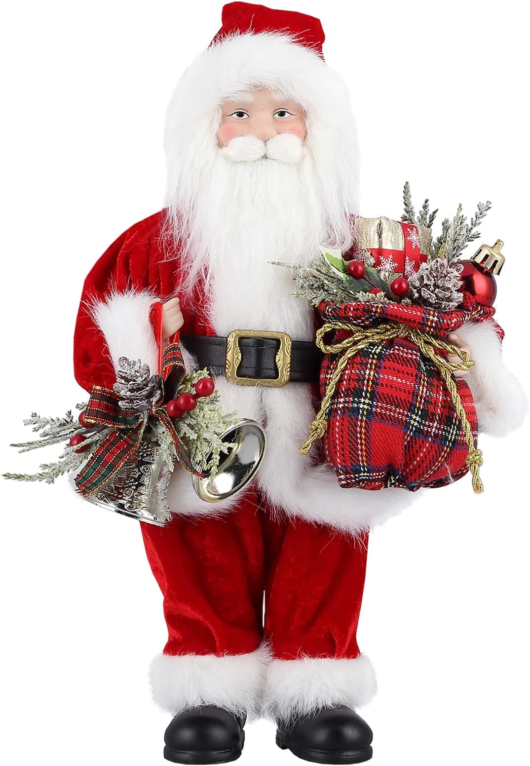 Christmas Santa Claus, 12'' Santa Claus Christmas Ornaments Decorations Traditional Standing Christmas Santa Claus Figure Xmas Decoration
