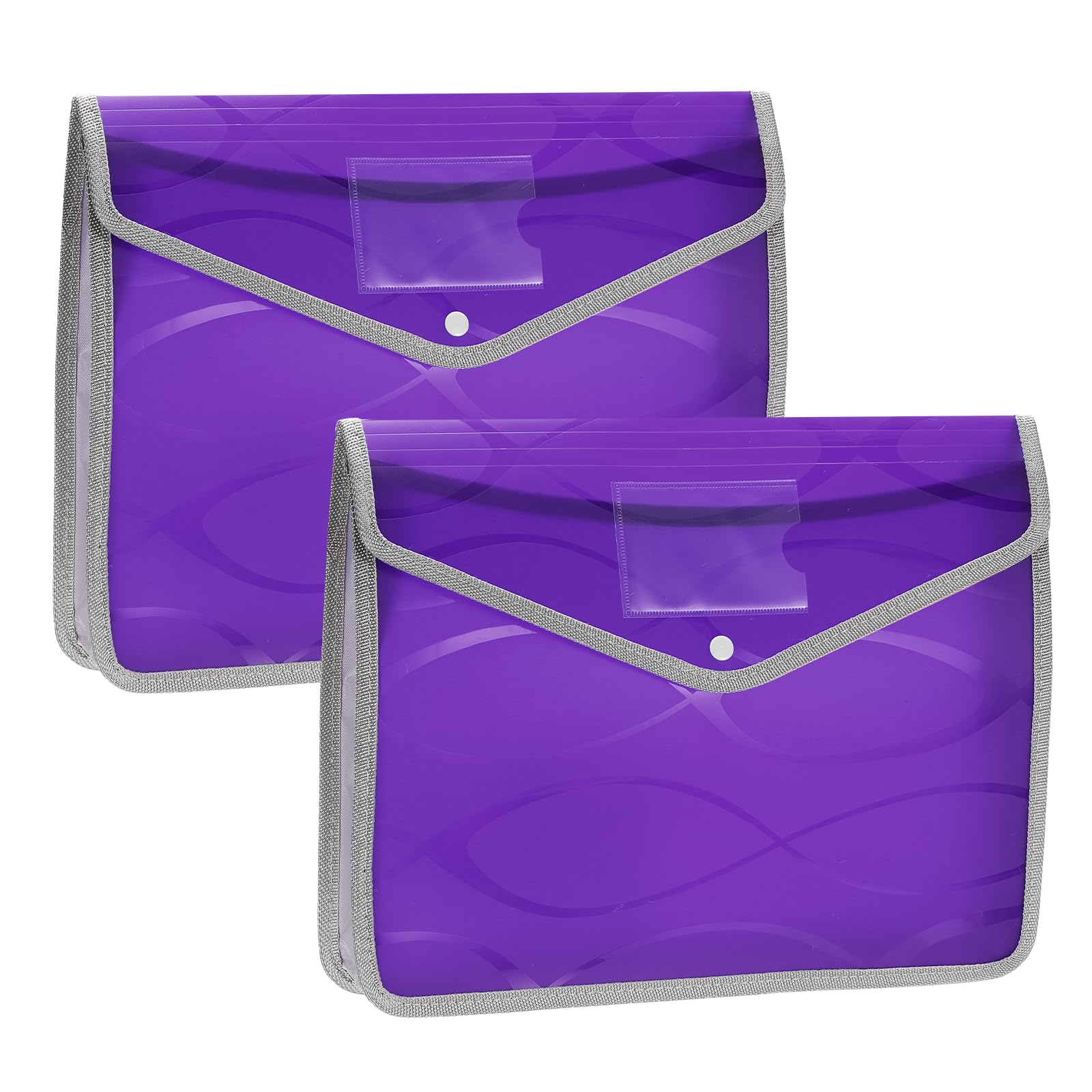 YOKIVE 2 Pezzi Cartella Plastica A4 Viola 36x28.5 cm | 14.2x11.2 Pollici, Grande Capacità, Organizzatore Documenti, Chiusura a Scatto, per Lettere, per Ufficio Casa Viaggio